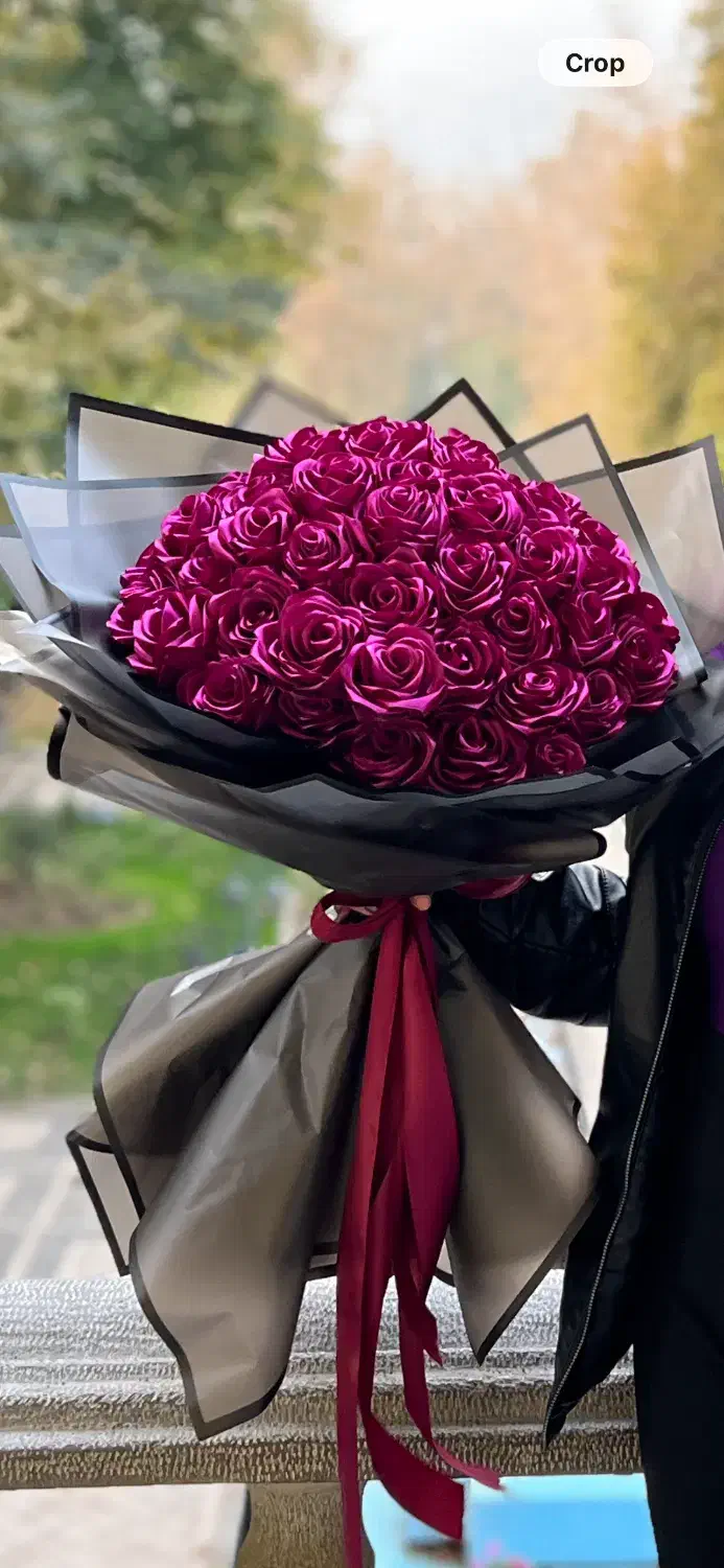 دسته گل ربانی بنفش|گل مصنوعی|قزوین, |دیوار