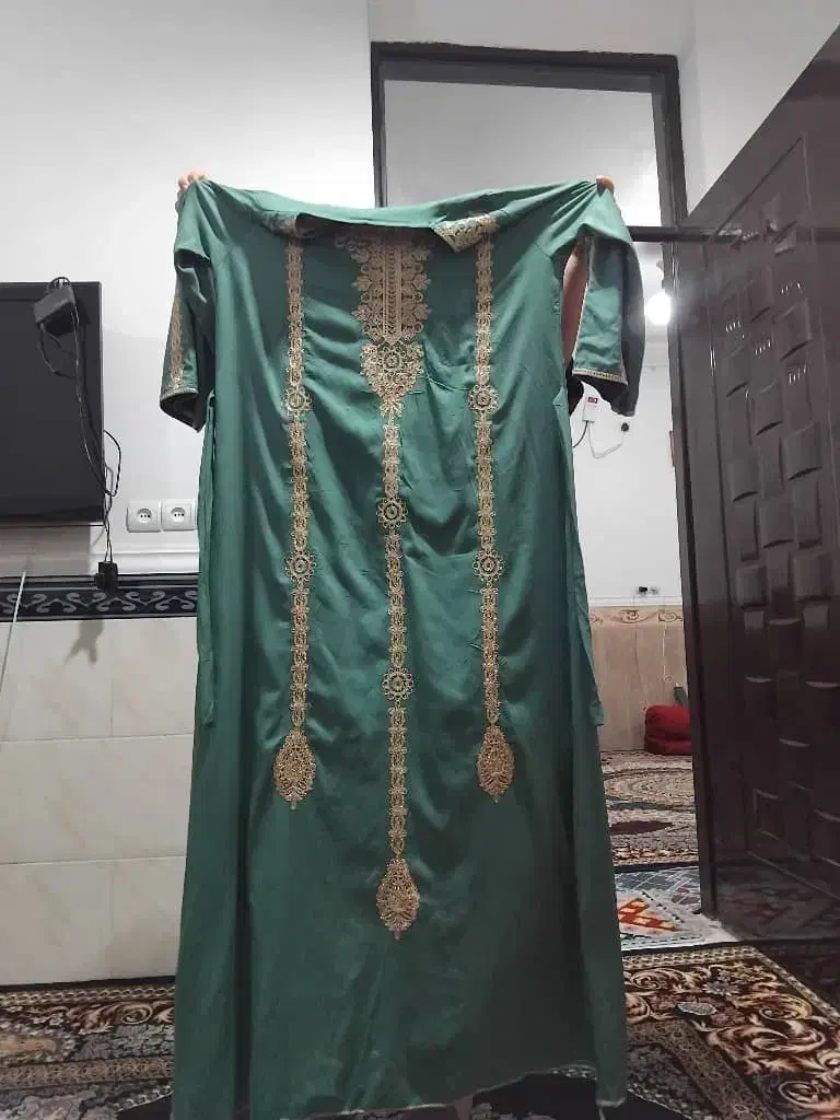 ماکسی آب طلا نگین کاری  هستن  سایز بندی موجوده|لباس|آبادان, |دیوار
