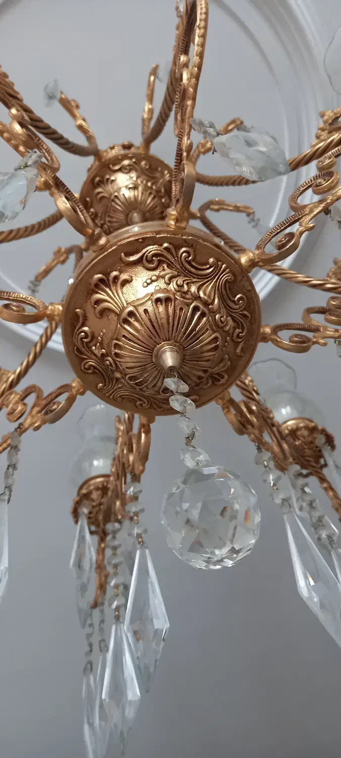 لوستر ۸ شاخه فومنگانی آب طلا|لوستر و چراغ آویز|تهران, تهرانپارس جنوبی|دیوار