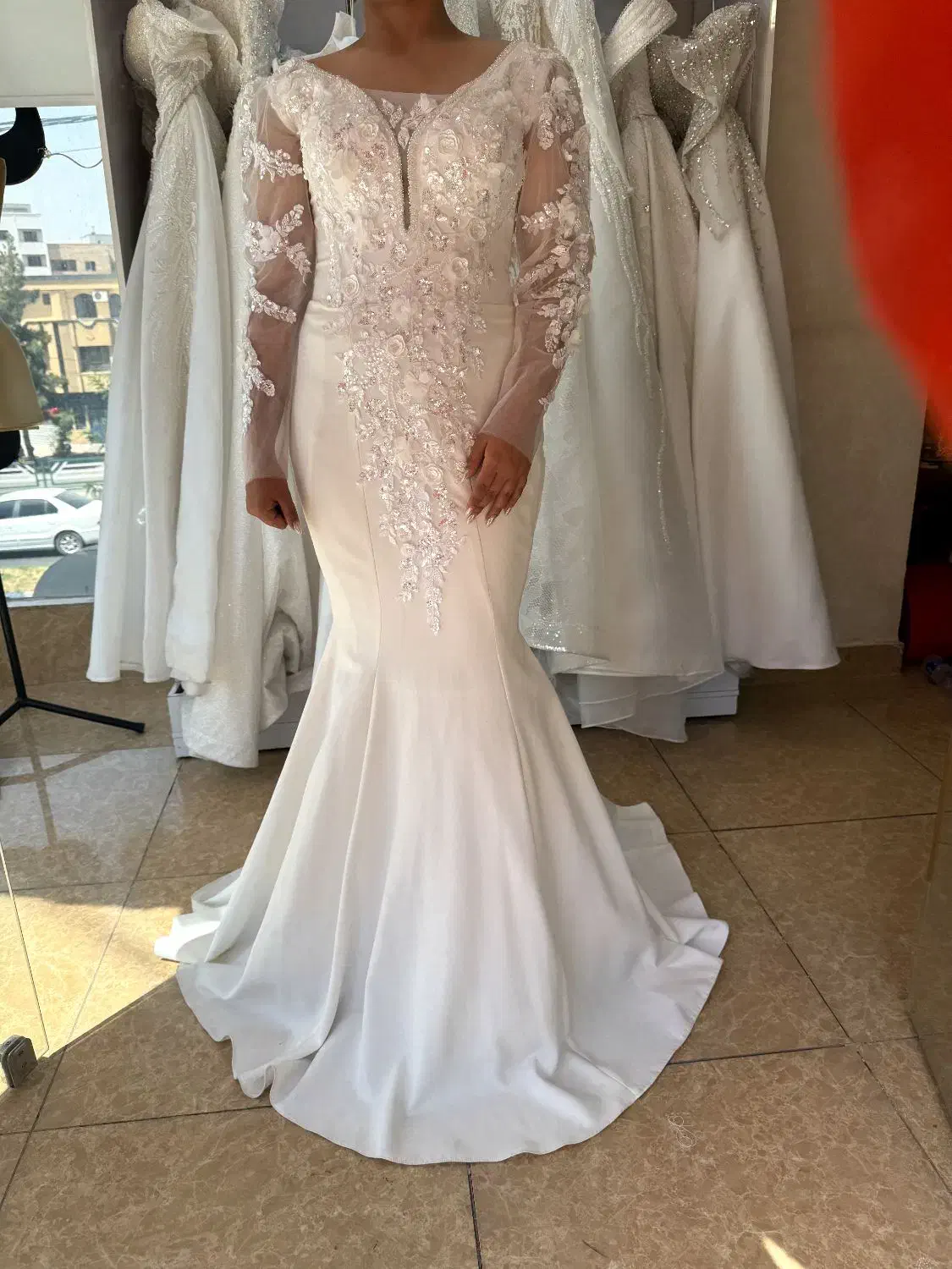 لباس عروس دانتل فرانسه دستدوز مدل اروپایی گول تکین|لباس|ارومیه, |دیوار