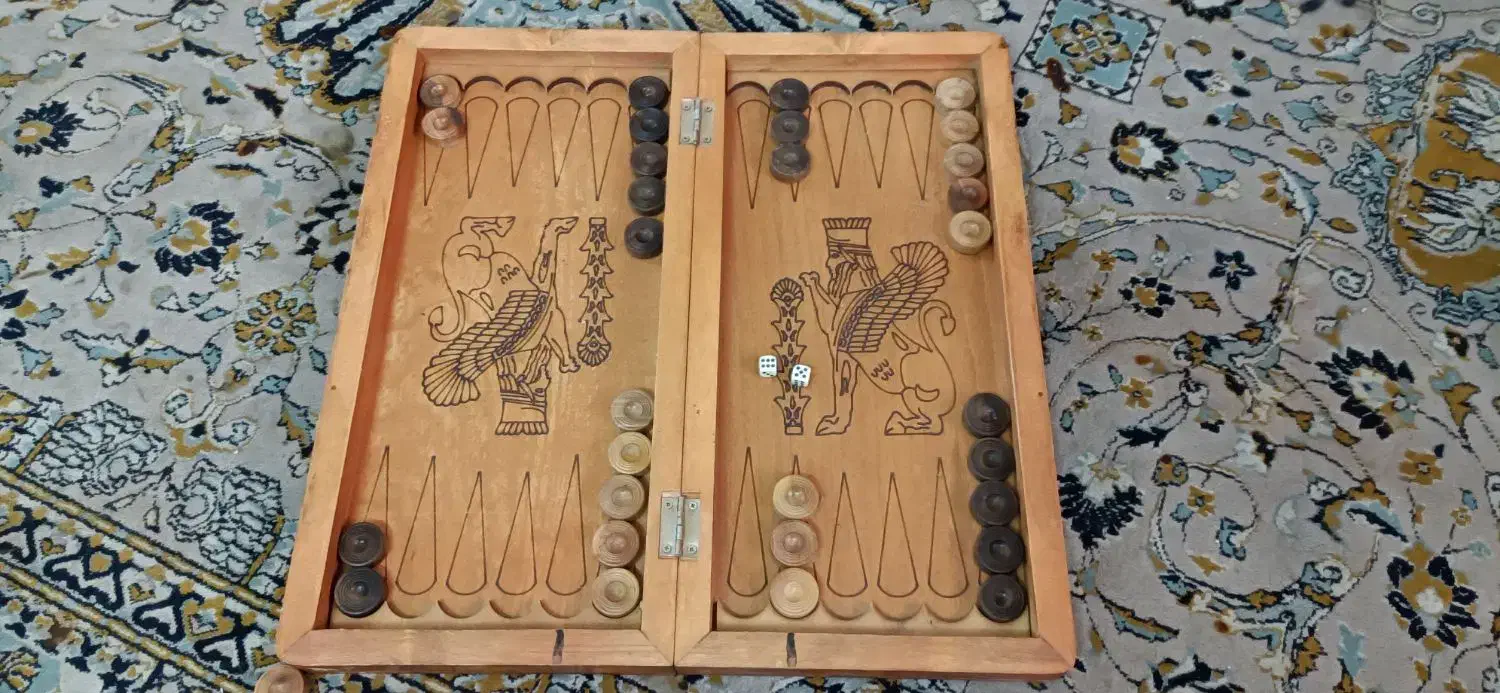 تخته نرد وشطرنج چوب روس مدل شیرشاه وتخته نردساده|کلکسیون و سرگرمی|ری, فیروزآبادی|دیوار