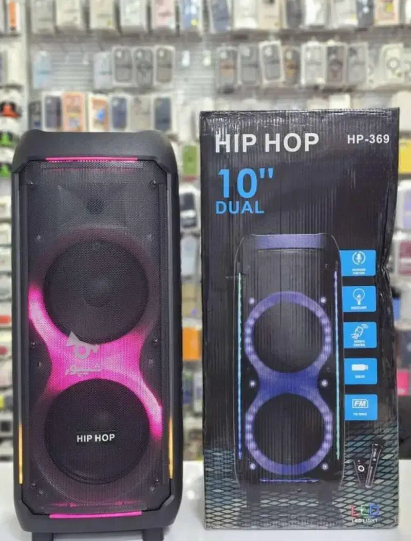 اسپیکر هیپ هاپ دوبل 10 اینچ HIP HOP مدل 369|پخش‌کننده همراه|دزفول, |دیوار