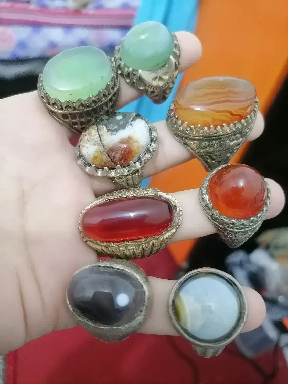 تابلو نقاشی (حراج انگشتر سنگ طبیعی و معدنی)|تابلو، نقاشی، عکس|برازجان, |دیوار