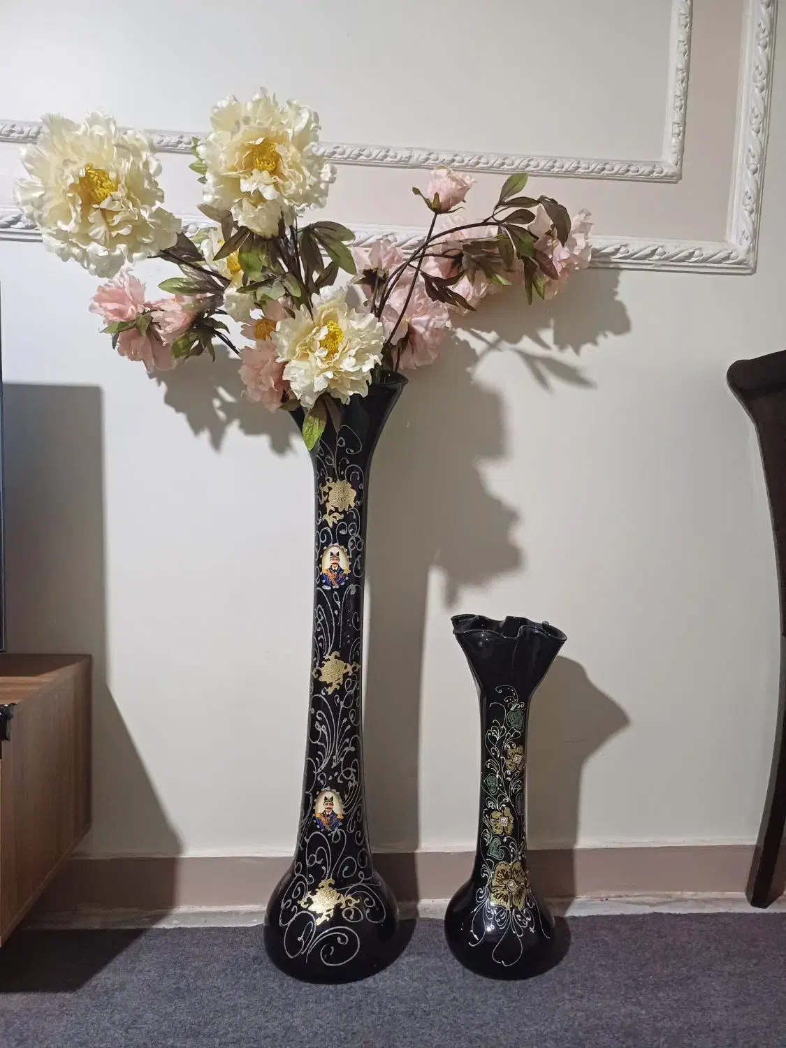 دو عدد گلدان با گل|صنایع دستی و سایر لوازم تزئینی|الوند, |دیوار