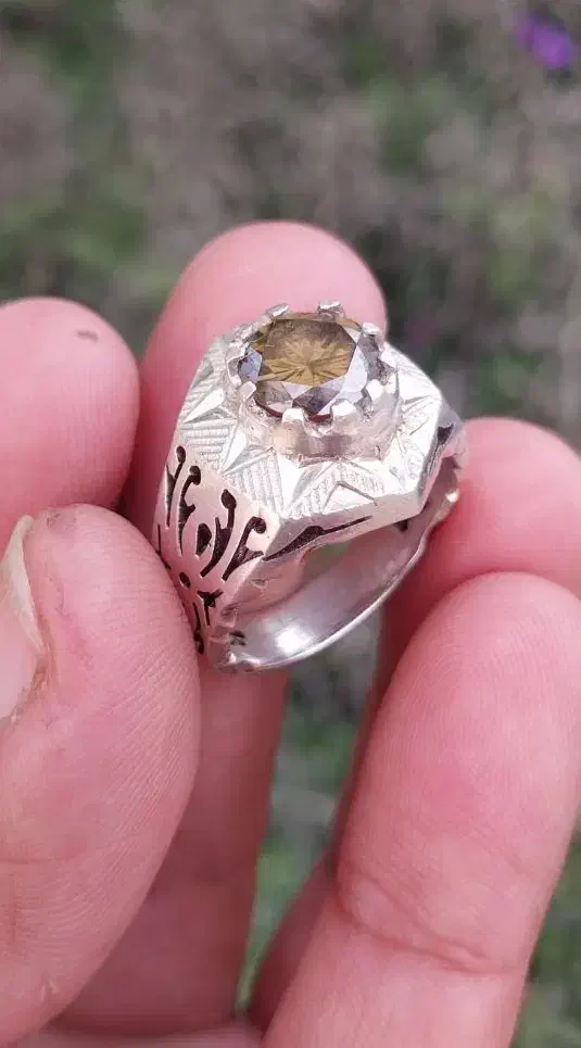 انگشتر نقره موزانایت طلای|جواهرات|بندرعباس, |دیوار