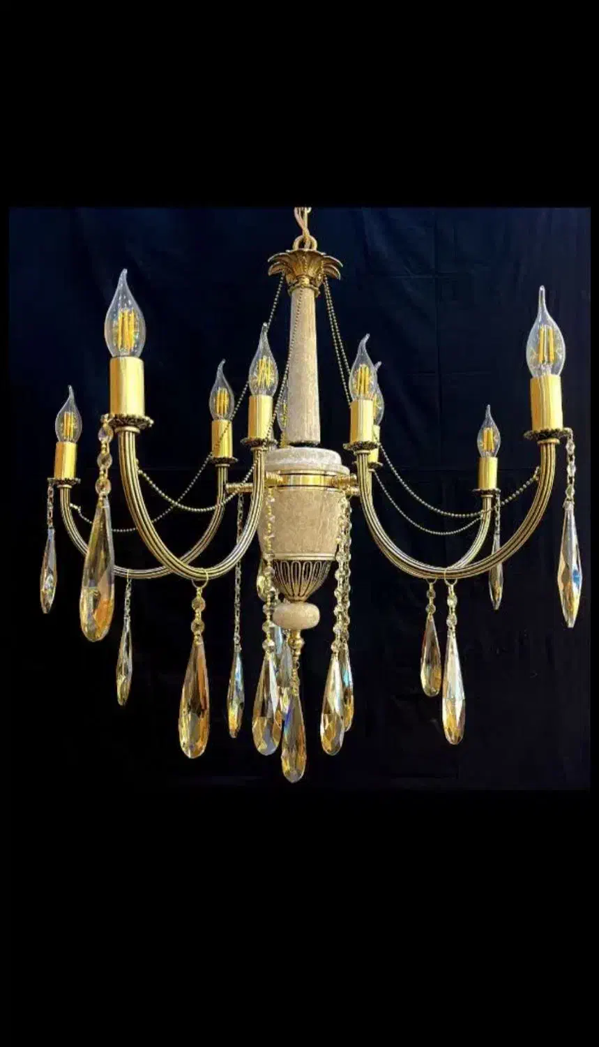 لوستر الماس. ترکیب سنگ برنج5+5روشنایی.Ap light 3|لوستر و چراغ آویز|تهران, نعمت‌آباد|دیوار