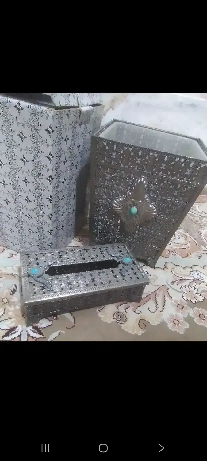 سطل وجا دستمال|صنایع دستی و سایر لوازم تزئینی|قم, نوقطار|دیوار