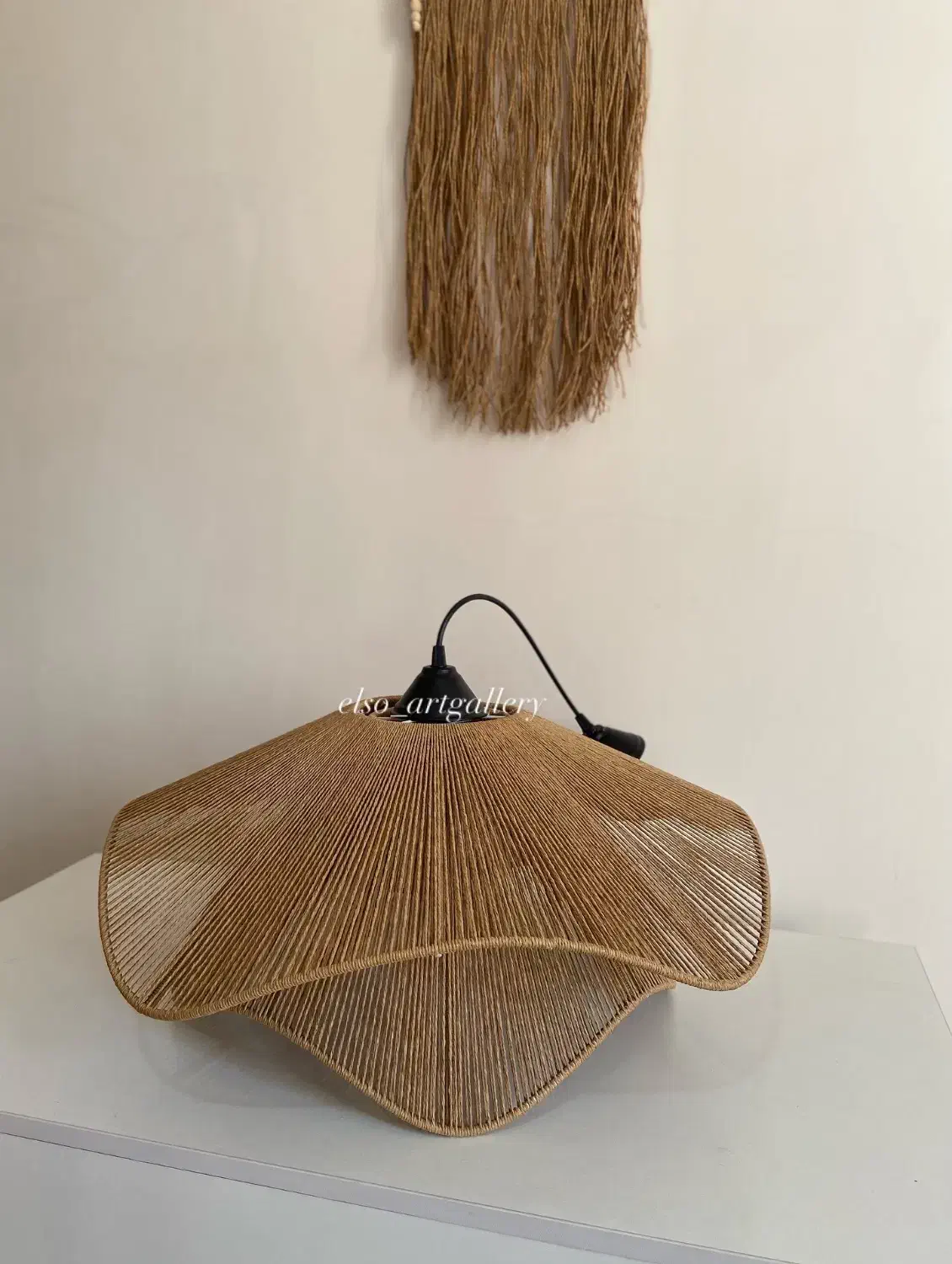 لوستر رافیا حصیری|لوستر و چراغ آویز|گرگان, |دیوار