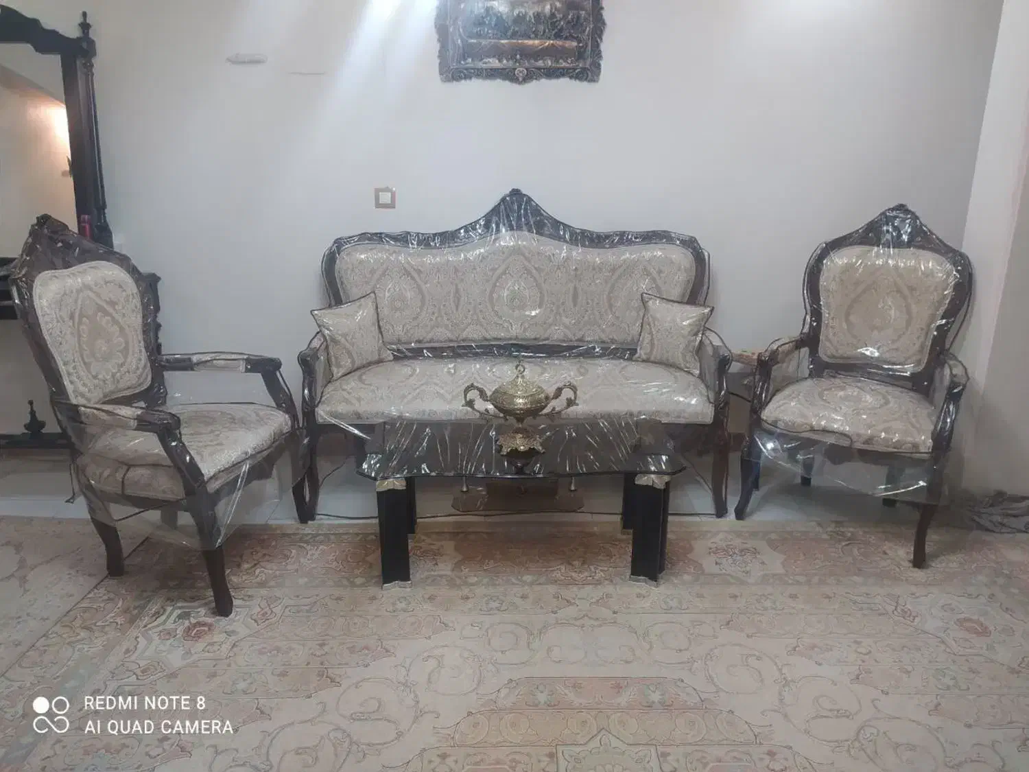 فروش مبل دسته چوبی با ناهارخوری|مبلمان خانگی و میز عسلی|ملارد, |دیوار