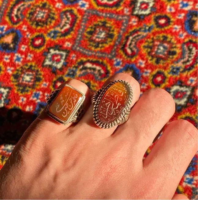 دوعدد انگشتر نقره عقیق عیاربالا|جواهرات|اردبیل, |دیوار