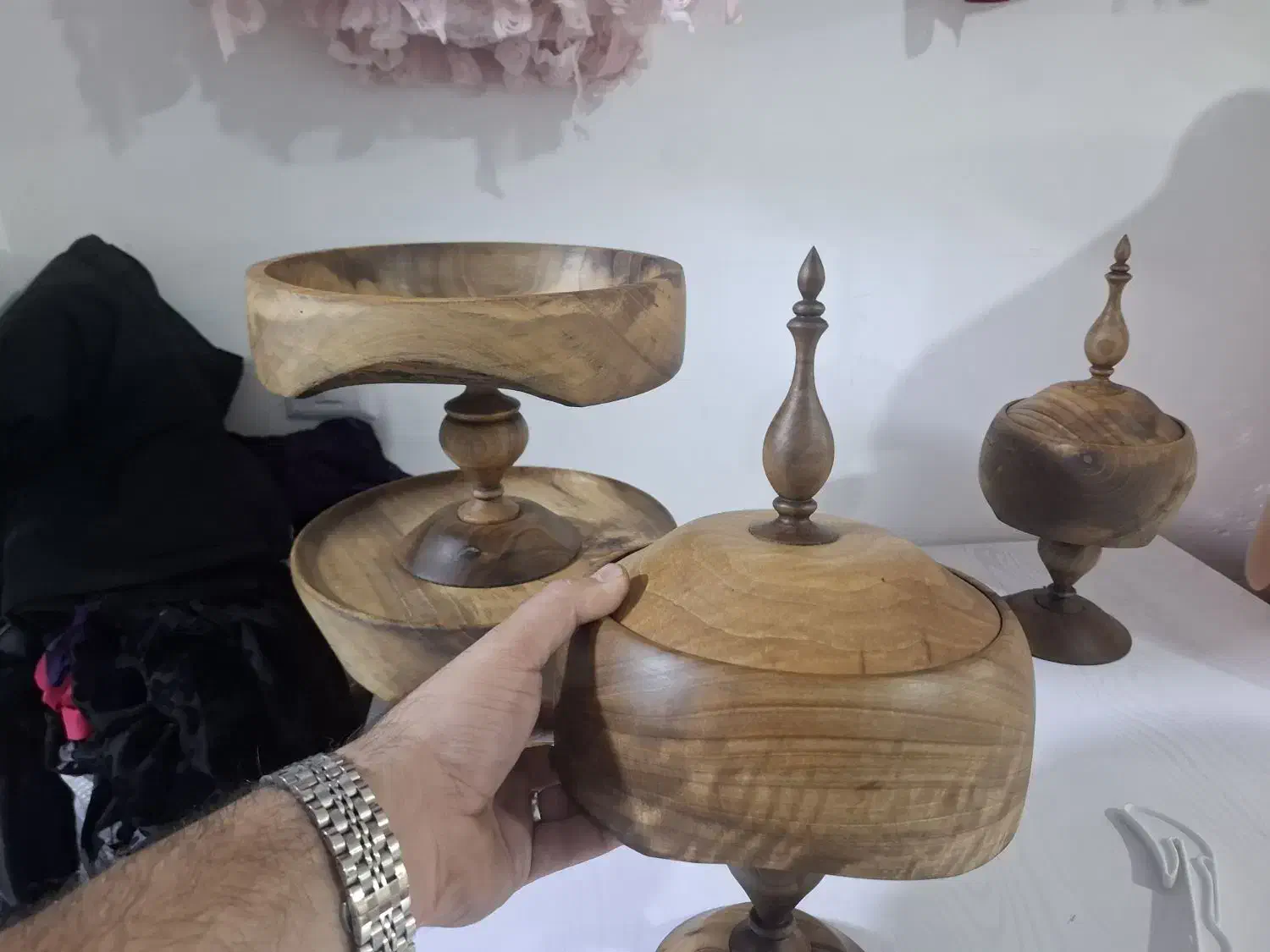 ست ظروف پذیرایی چوبی|ظروف سرو و پذیرایی|سنندج, |دیوار