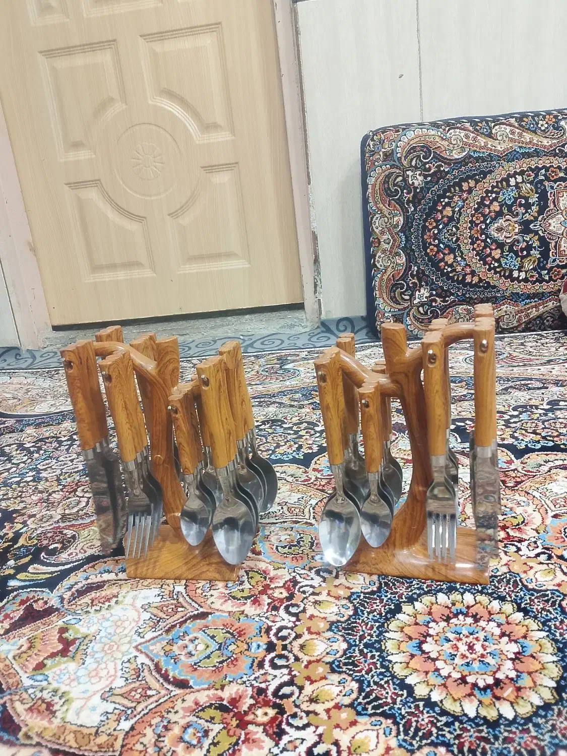 فروش دودستە قاشق وچنگال چوبی12نفرە 48 تیکە|ظروف سرو و پذیرایی|مریوان, |دیوار