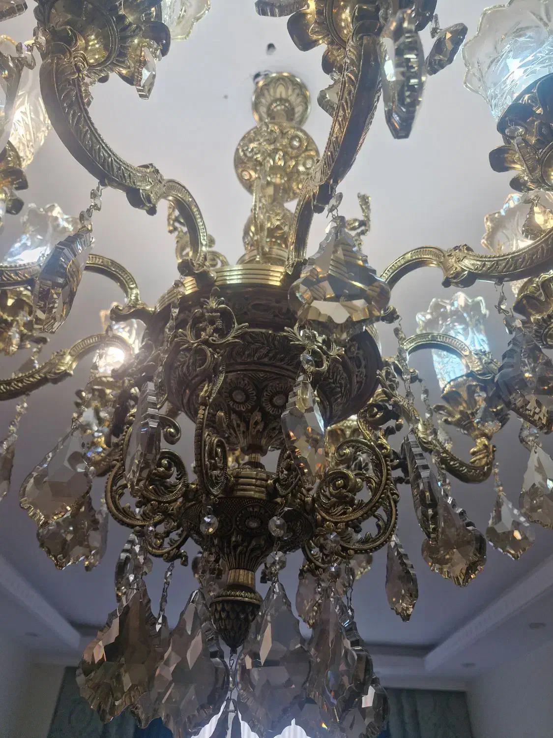 لوستر برنج رنگ برنز|لوستر و چراغ آویز|تهران, قیطریه|دیوار