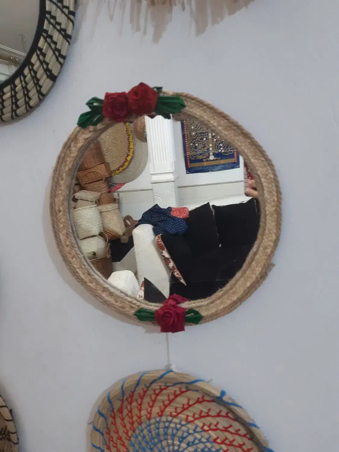 انواع مختلف دیوار کوب حصیری هدیه مادر|آینه|قم, میرزائیه|دیوار