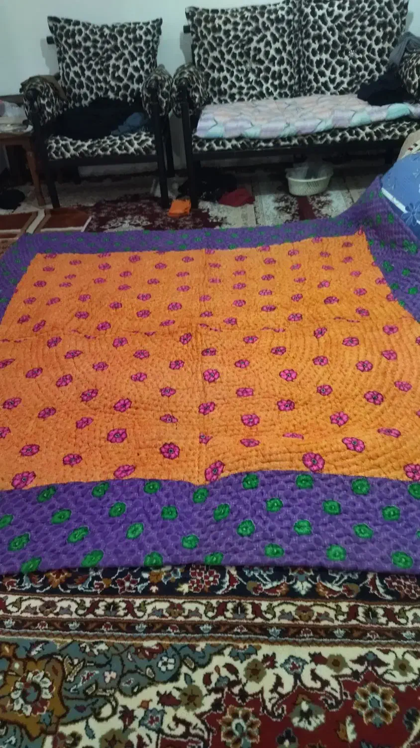 دوعدد لاف پشمی دست دوز|رختخواب، بالش، پتو|گلبهار, نوبهار|دیوار