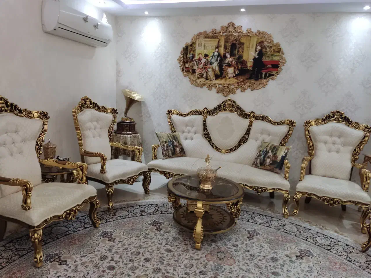 ست کامل مبل استیل ۹ نفره همراه با غذا خوری ۶ نفره|مبلمان خانگی و میز عسلی|تهران, هفت حوض|دیوار