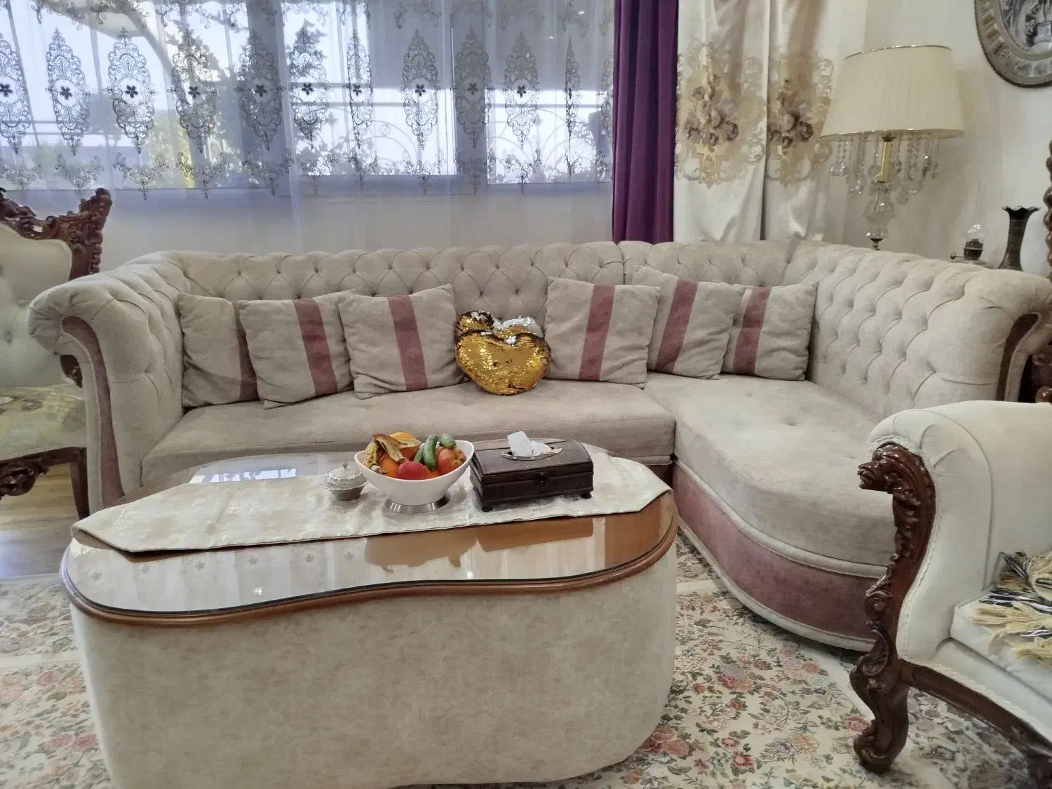 مبلمان استیل کلاسیک۹نفره با جلو مبلی ومبل ال چستر|مبلمان خانگی و میز عسلی|شهریار, شهریار|دیوار