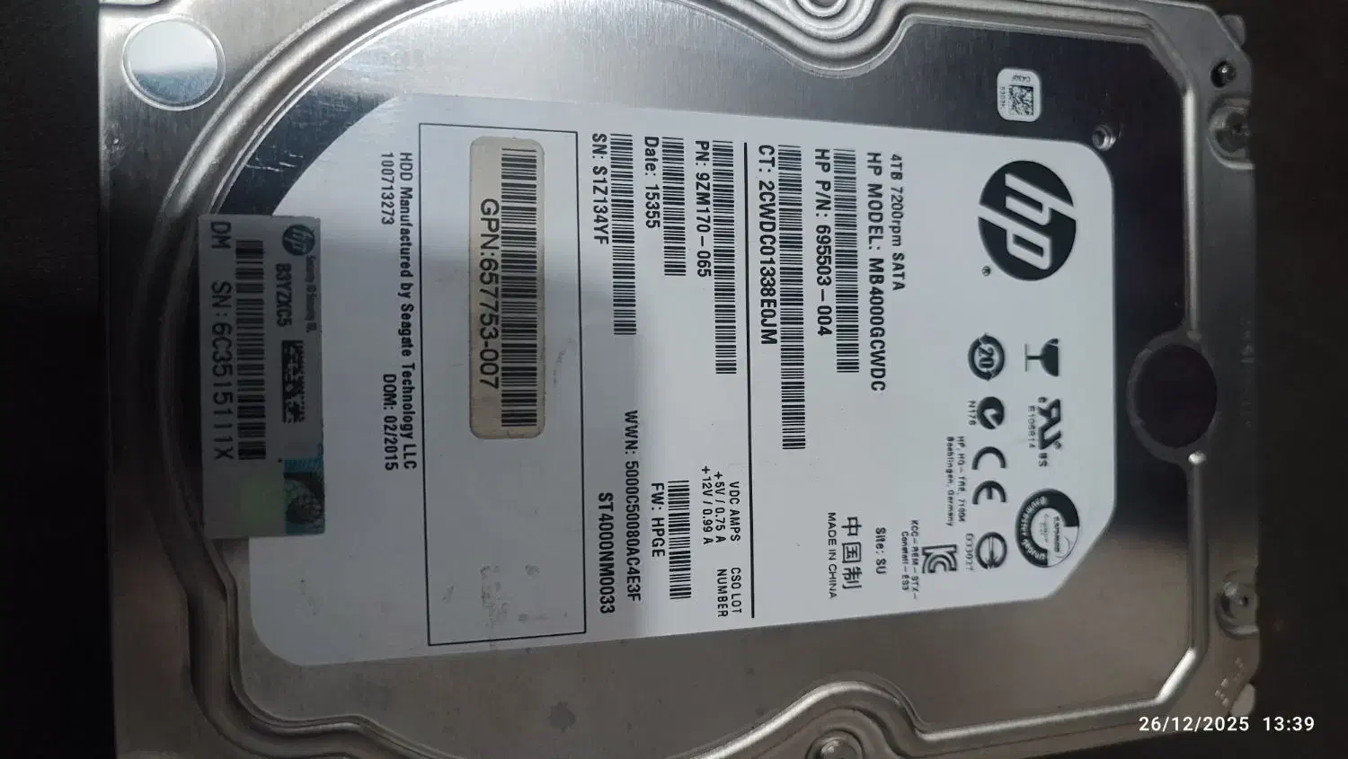 هارد اینترنال ۳.۵ اینچی اچ پی ۴ ترابایت HP 4TB|قطعات و لوازم جانبی رایانه|تهران, سهروردی|دیوار