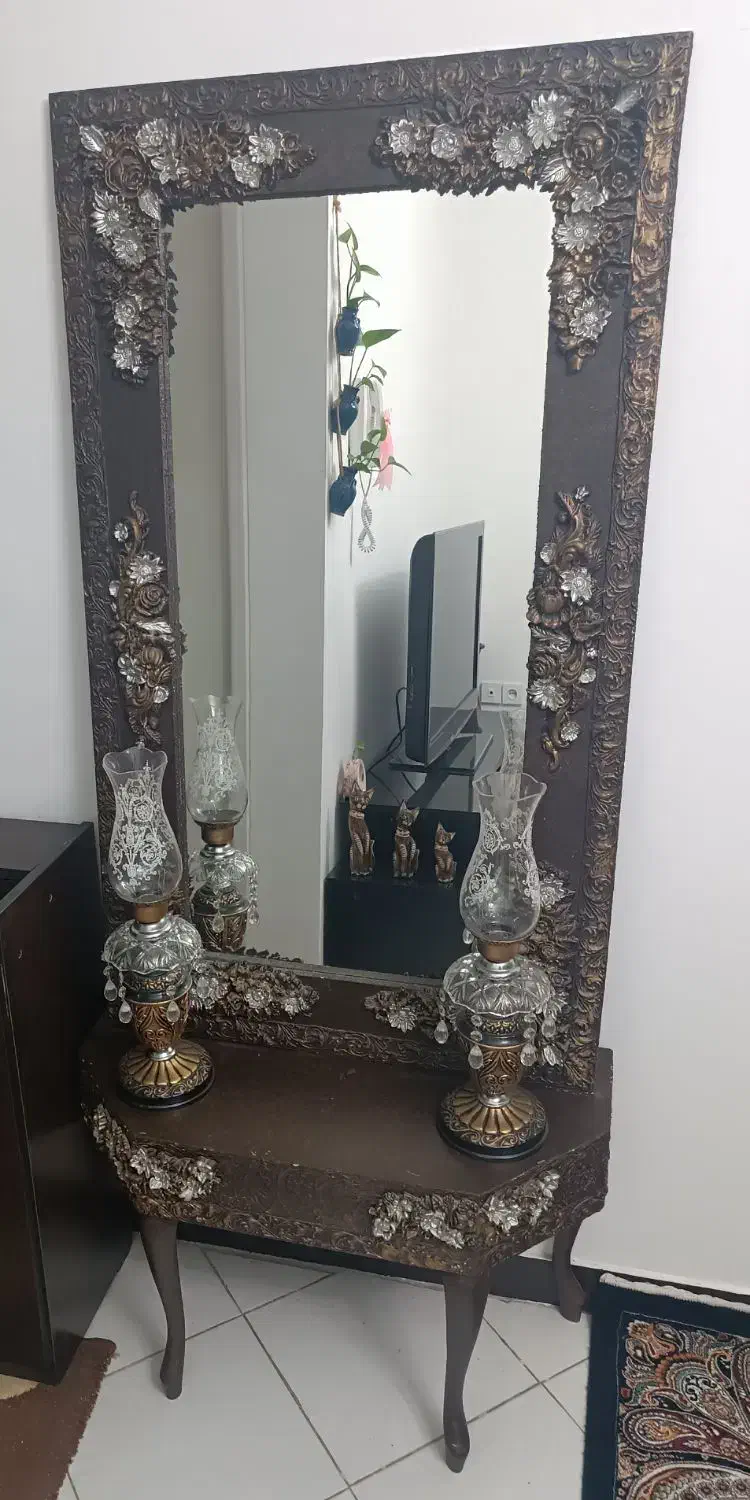 کنسول آینه وشمعدان|بوفه، ویترین، کنسول|شهریار, شهریار|دیوار