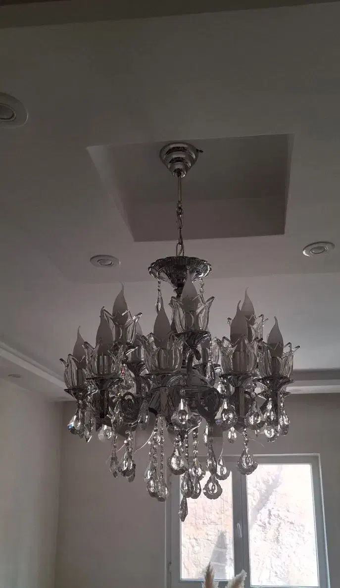 لوستر ۲۰ شعله کریستال لاله|لوستر و چراغ آویز|تهران, سبلان (لشگر)|دیوار