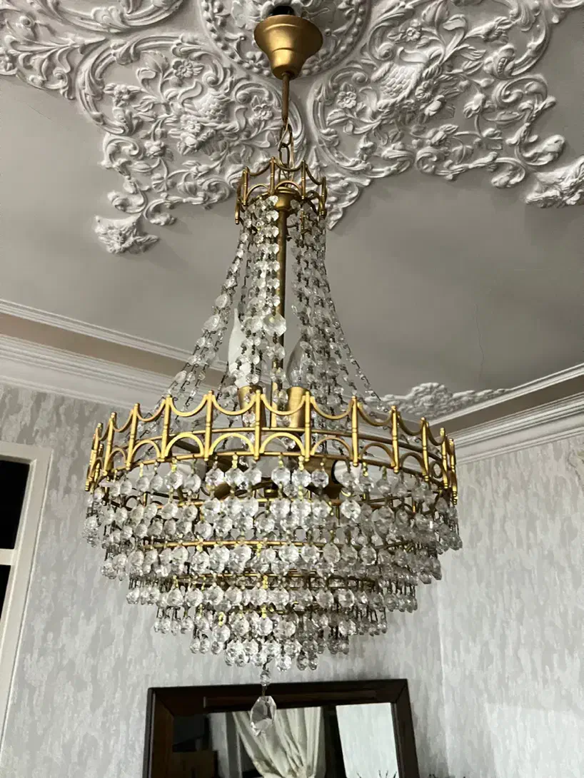 لوستر/ کریستال ایتالیایی/ بدنه برنج|لوستر و چراغ آویز|شهریار, شهریار|دیوار