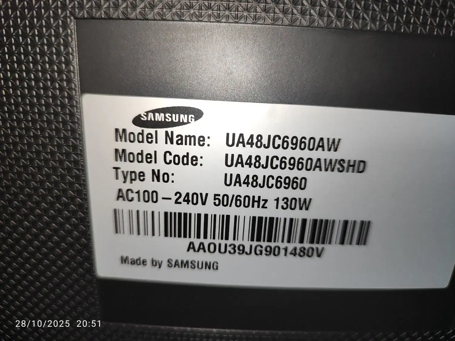 سامسونگ منحنی خمیده 48 اینچ|تلویزیون و پروژکتور|شیراز, کاراندیش|دیوار