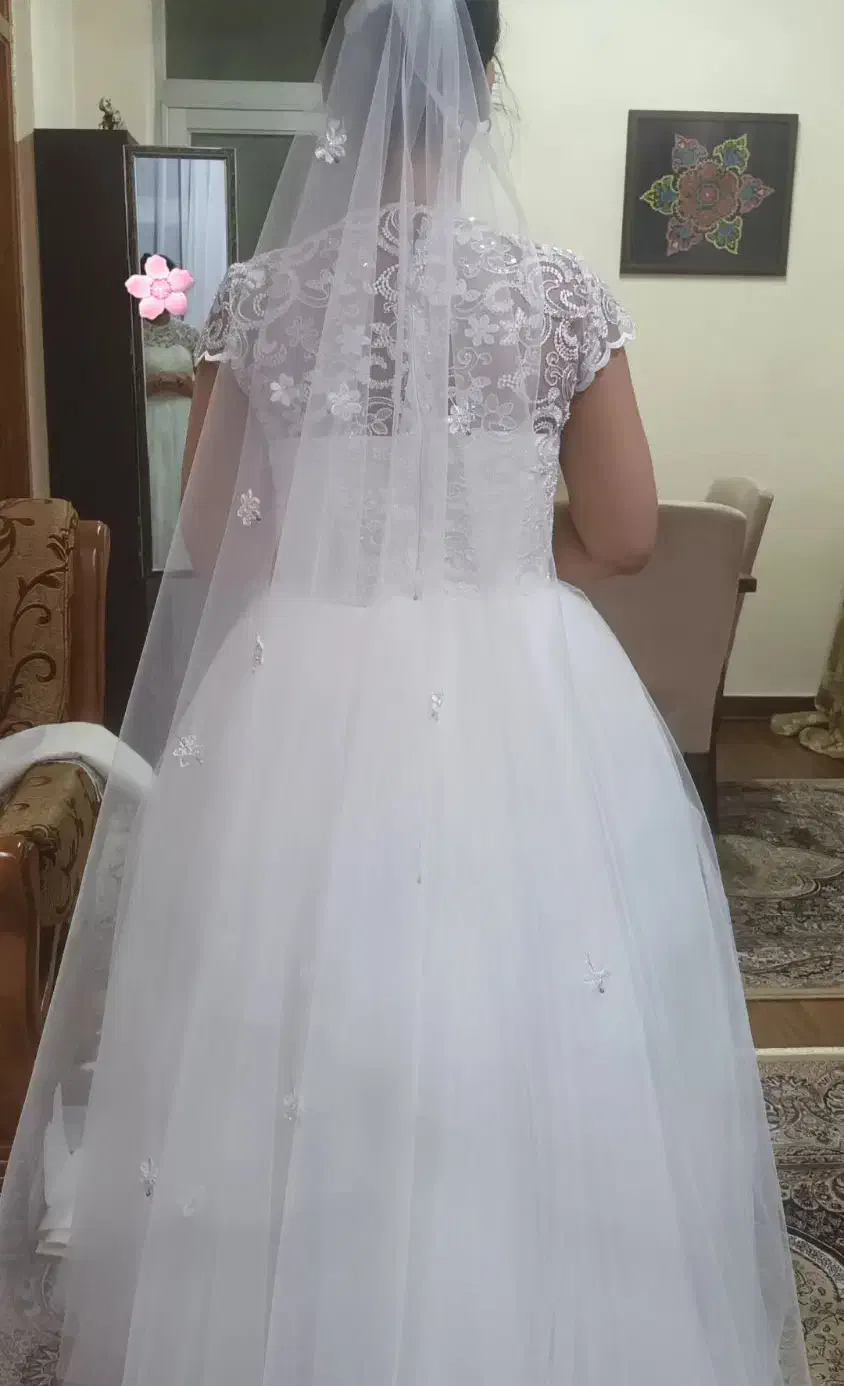 لباس عروس کاملا سالم و شیفون عروس|لباس|رشت, قاسمیه|دیوار