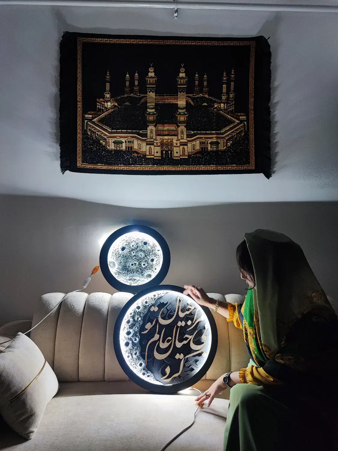 تابلوی ماه و کالیگرافی|تابلو، نقاشی، عکس|گنبد کاووس, |دیوار