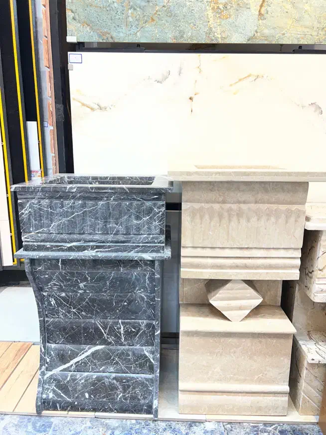 روشویی تمام سنگی ۴۰ در ۵۰ با قاب آینه|لوازم سرویس بهداشتی|رشت, رودباری|دیوار