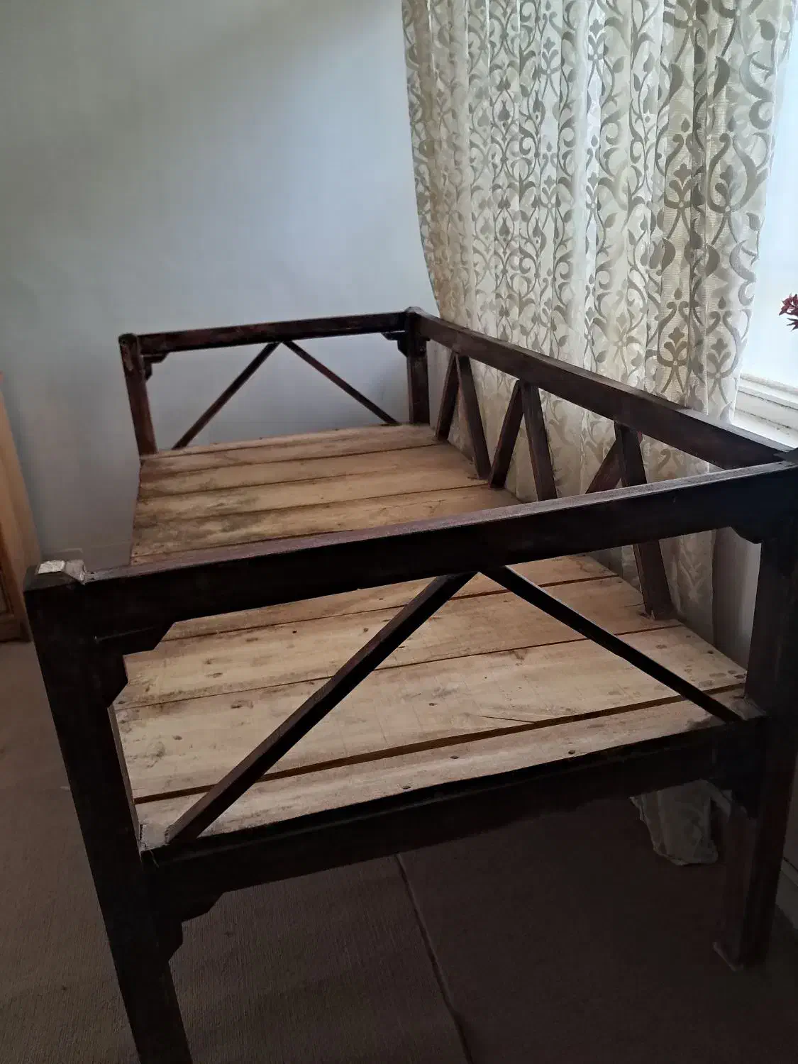 نیمکت (تخت)چوبی|صندلی و نیمکت|کرج, شهرک نهال و بذر|دیوار