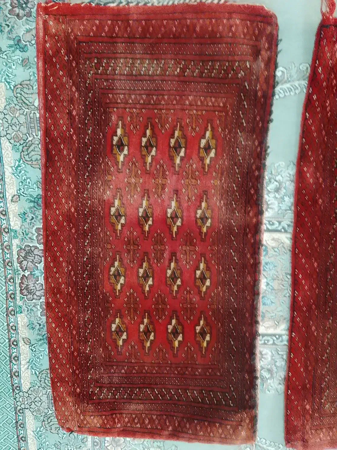 یک جفت پشتی دستبافت ترکمن اصل|پشتی|مشهد, طبرسی شمالی|دیوار