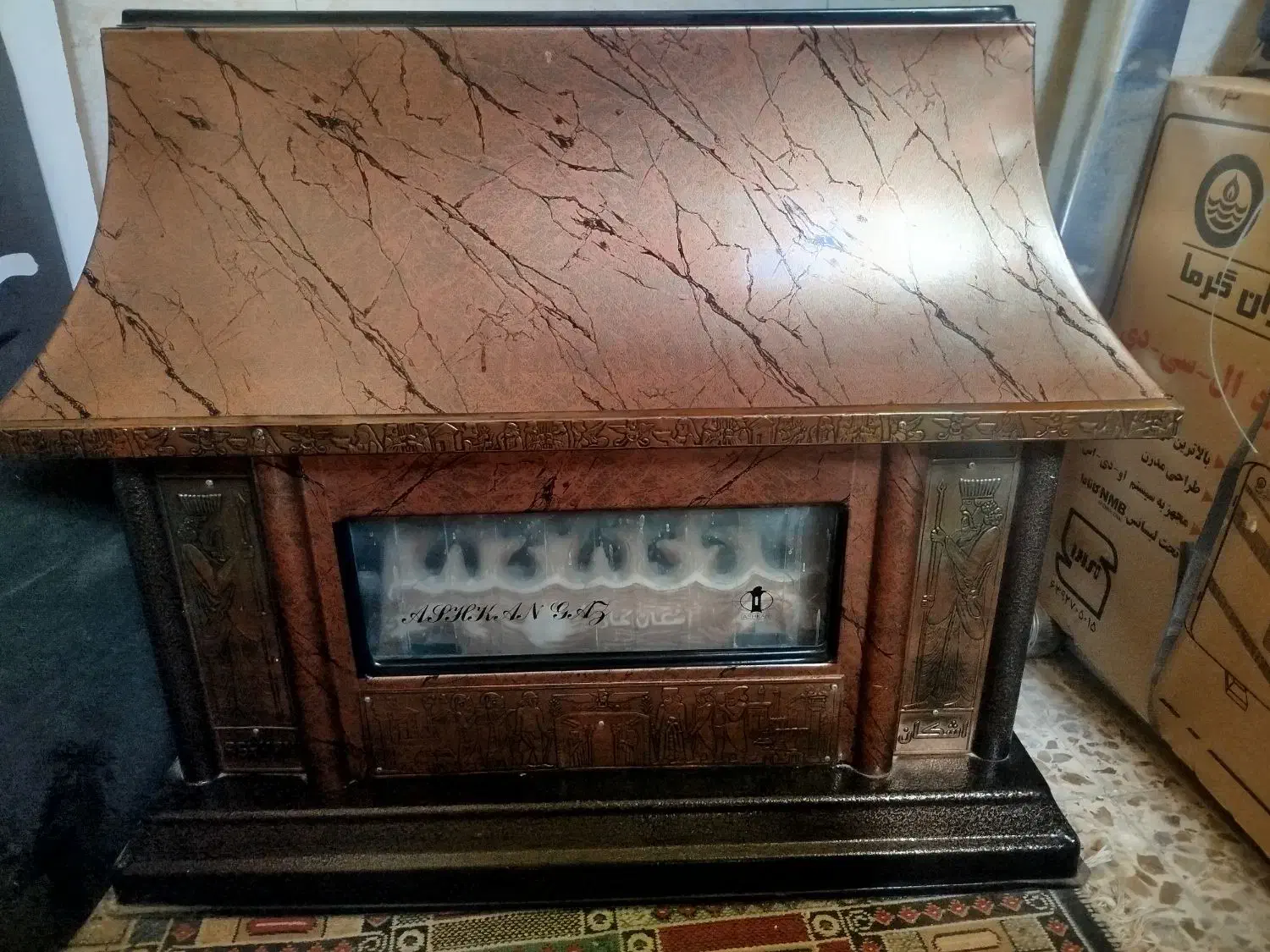 بخاری طرح شومینه سایزبزرگ|بخاری، هیتر، شومینه|ری, صفاییه (چشمه علی)|دیوار