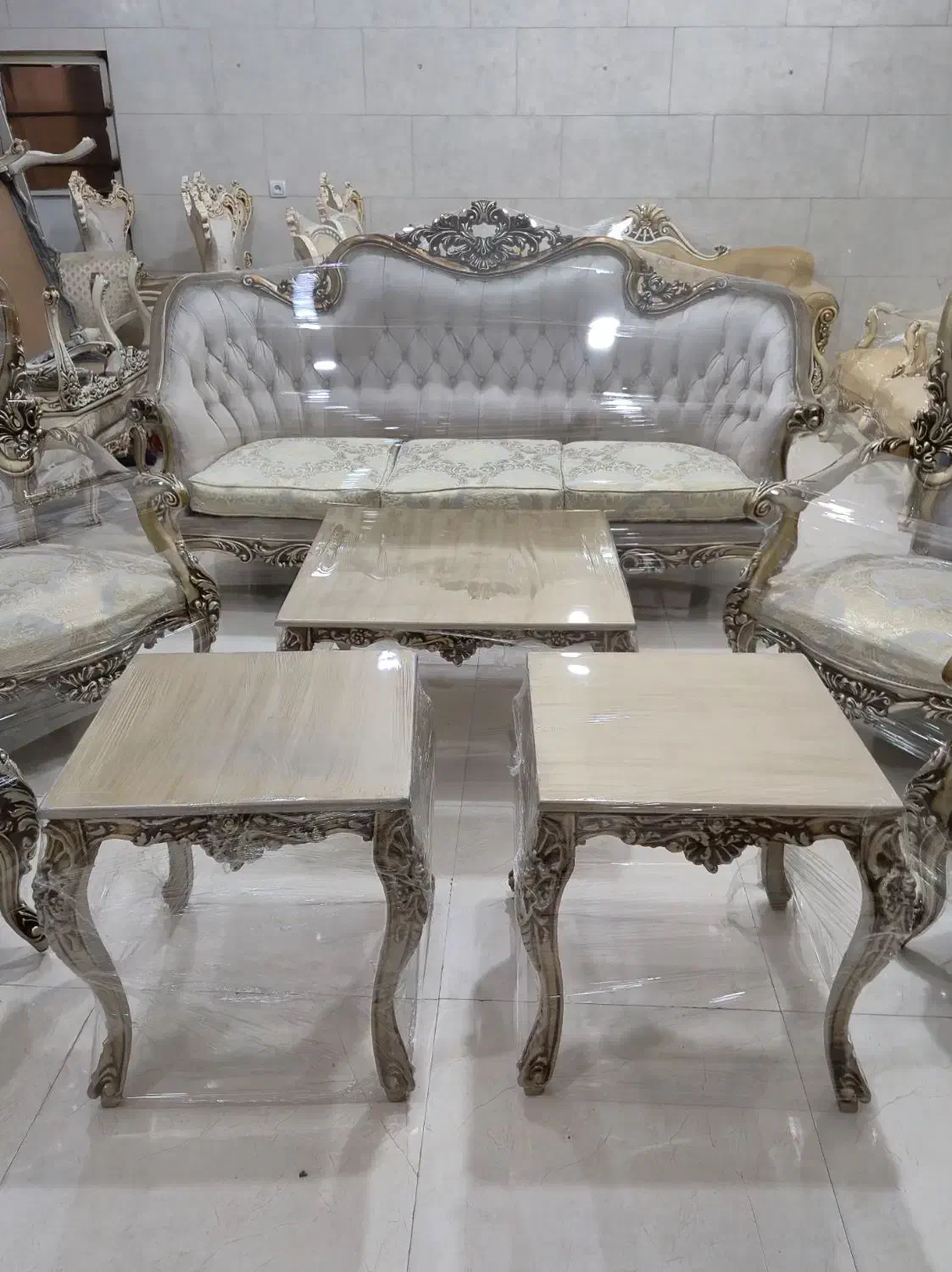 مبل سلطنتی ۷نفره تمام چوب راش|مبلمان خانگی و میز عسلی|رشت, چله خانه|دیوار