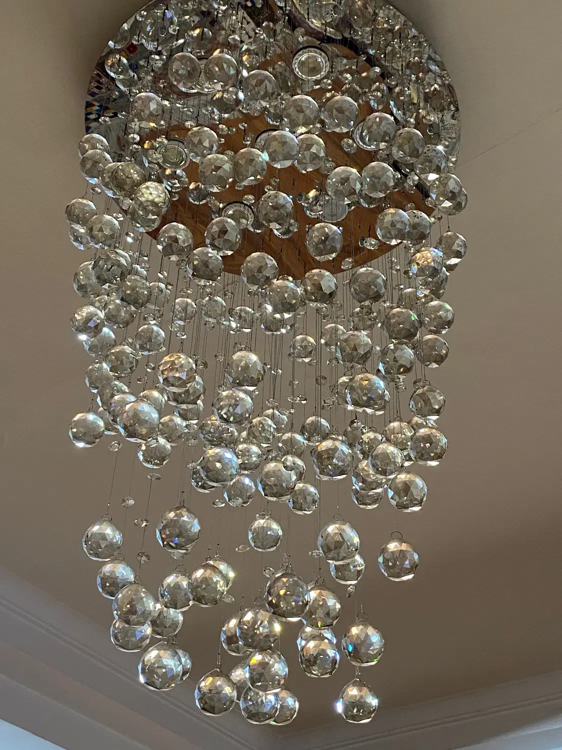 لوستر کریستال رنگ شامپاینی|لوستر و چراغ آویز|تهران, تهرانپارس غربی|دیوار