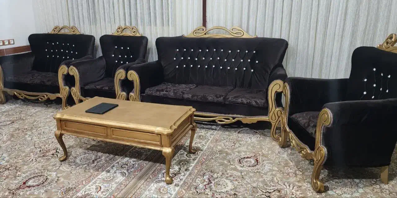 فروش یک دست مبل هفت نفره تمیز واقعی|مبلمان خانگی و میز عسلی|کوهدشت, |دیوار