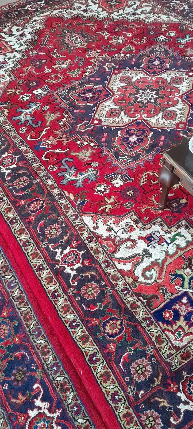 ۲ تخته فرش ۹ متری نقشه هریس تاجری زمینه لاکی|فرش|اسکو, |دیوار