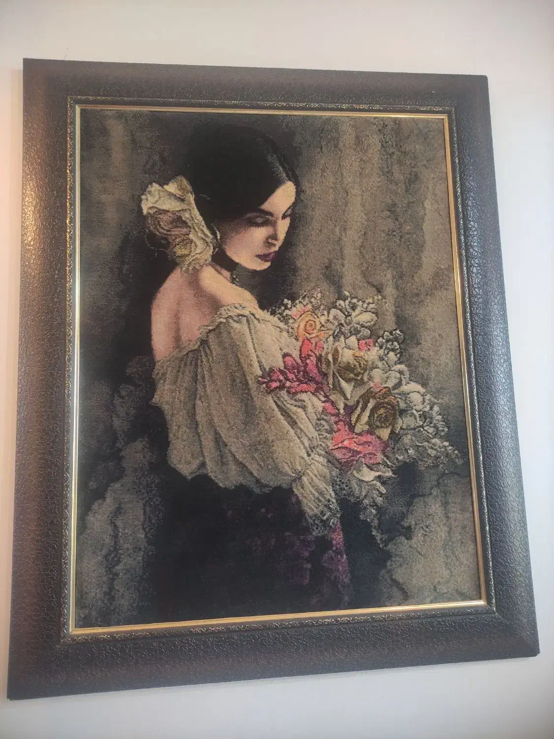 فروش فوری تابلو فرش چله ابریشم و گل ابریشم دستبافت|تابلو فرش|چالوس, |دیوار