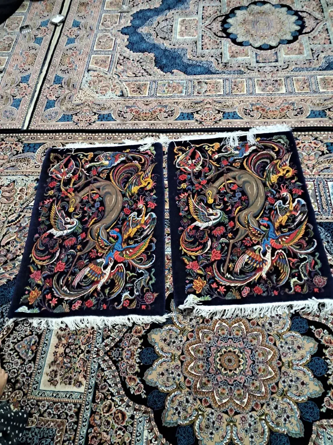 یک جفت تابلو فرش دستبافت بیجار|تابلو فرش|رباطکریم, الارد|دیوار