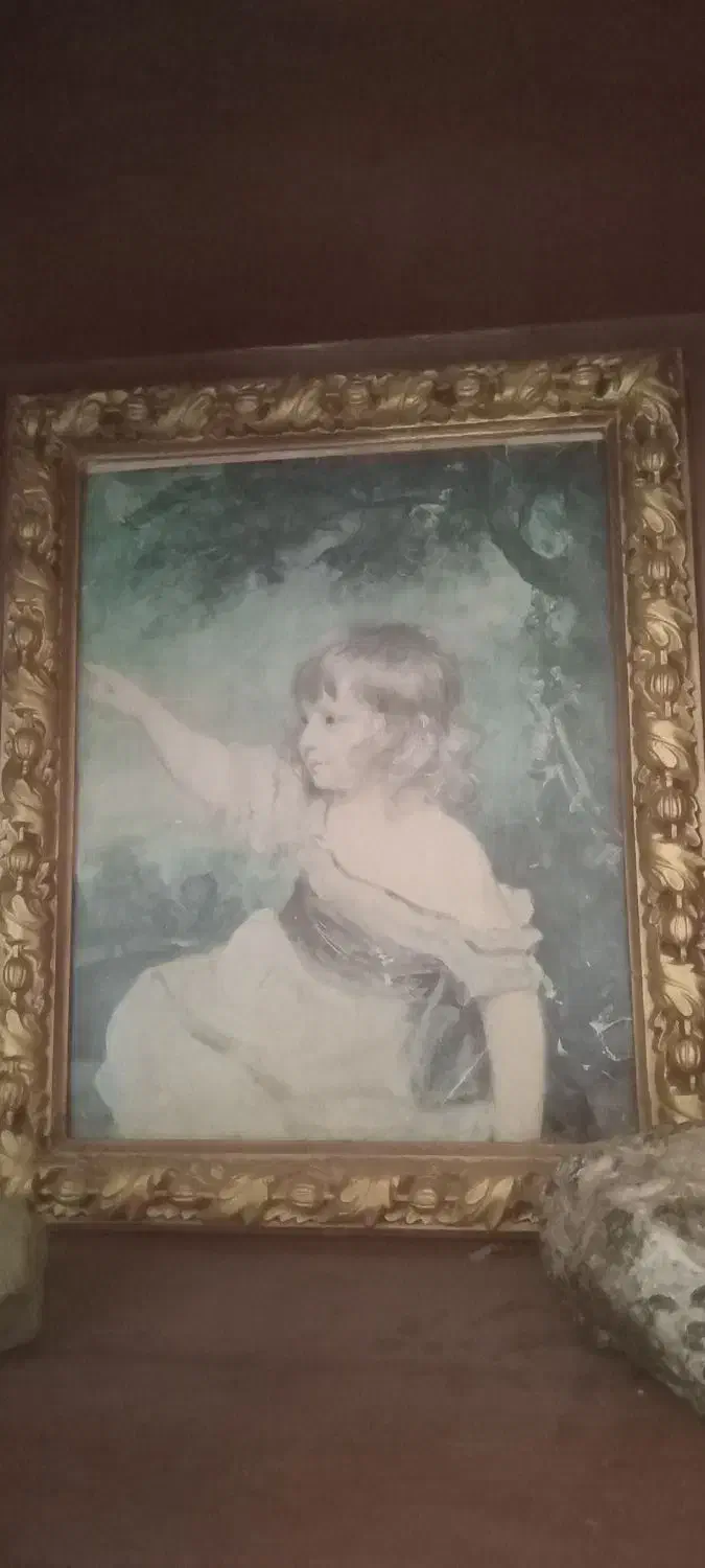 یک قاب عکس فرشته کوچک خارجی قدیمی|کلکسیون اشیاء عتیقه|سیرجان, |دیوار