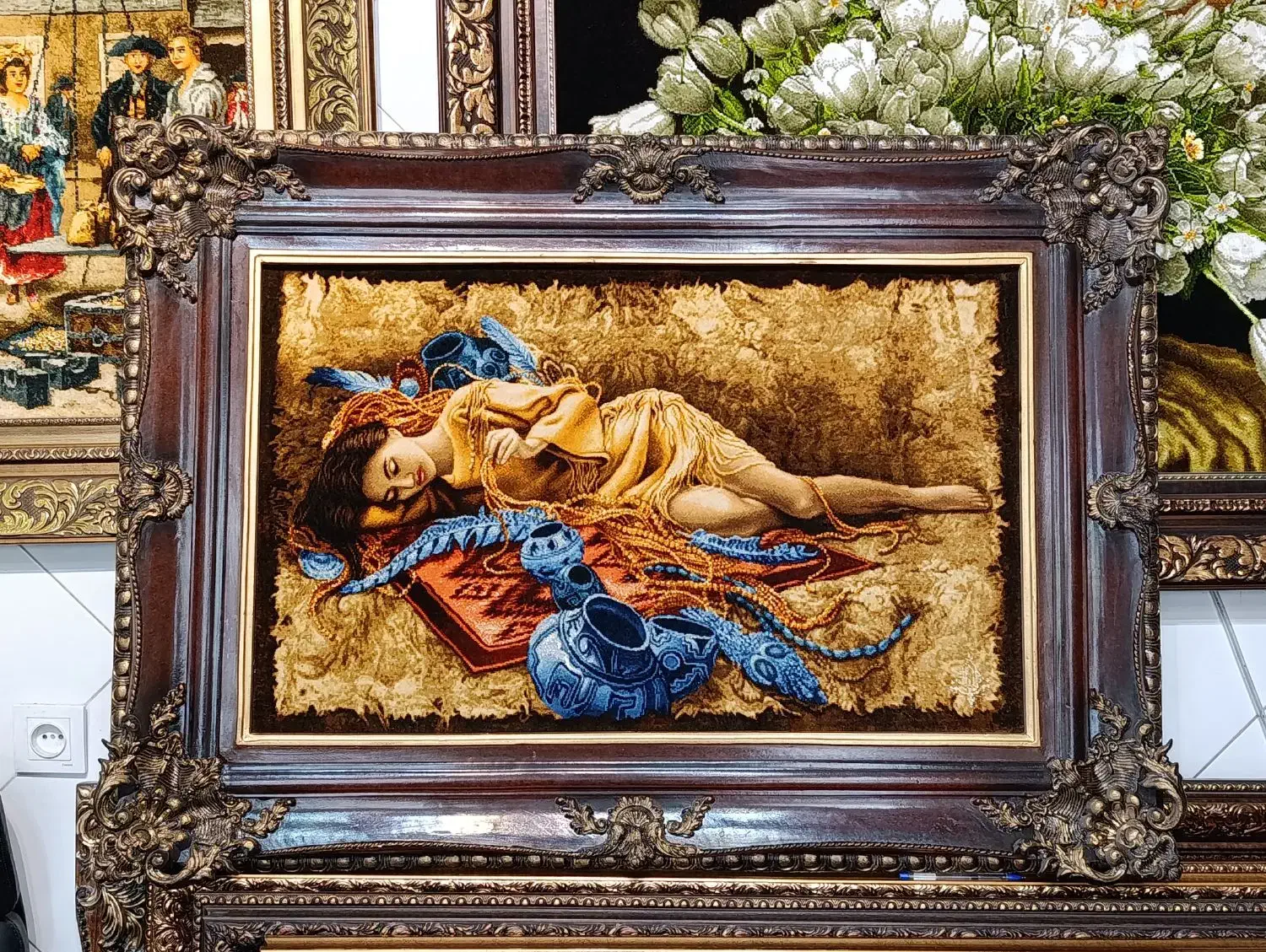 تابلو فرش دستباف تبریز دختر جواهر فروش ۸۵×۱۱۵|تابلو فرش|تهران, دردشت|دیوار