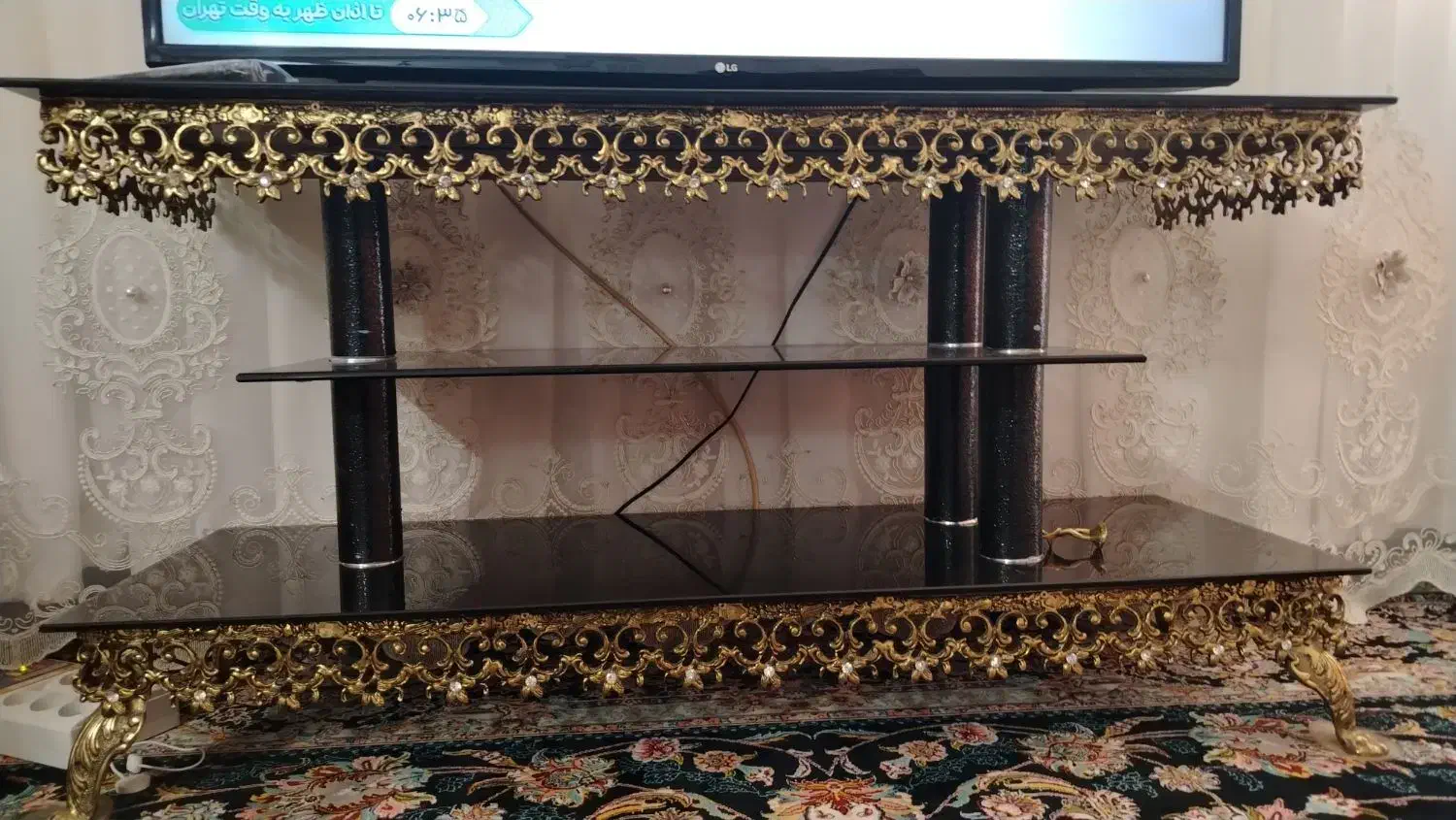 میز تلویزیون وکنسول نو برنز،به علت تغییر دکوراسیون|بوفه، ویترین، کنسول|قم, نیروگاه|دیوار