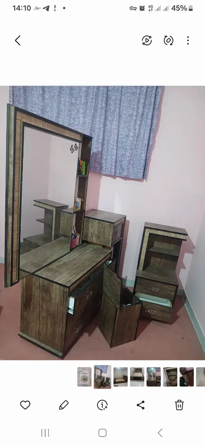 تختخواب ۲ نفره ۱۸۰×۲۰۰|تخت و سرویس خواب|شاهین‌شهر, خانه کارگر|دیوار