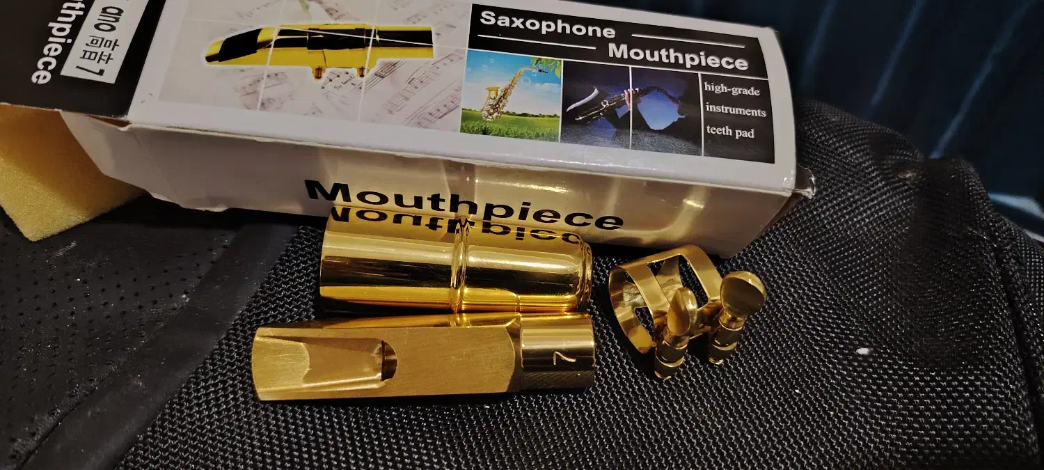 دهنی فلزی ساکسیفون سوپرانو با روکش طلا|سازهای بادی|سقز, |دیوار