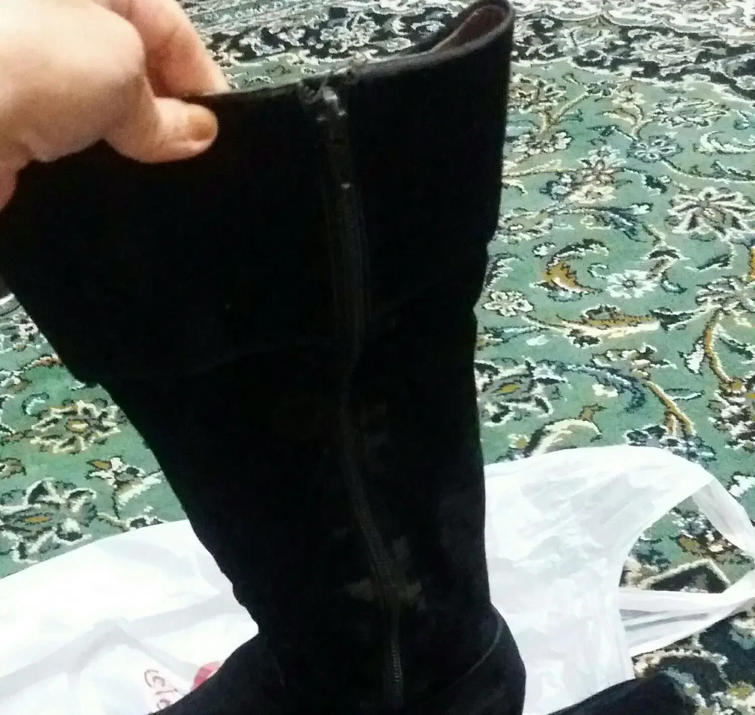 یک جفت چکمه زنانه ساق بلند مخمل تا زیر زانو|کیف، کفش، کمربند|اهواز, کیانپارس |دیوار