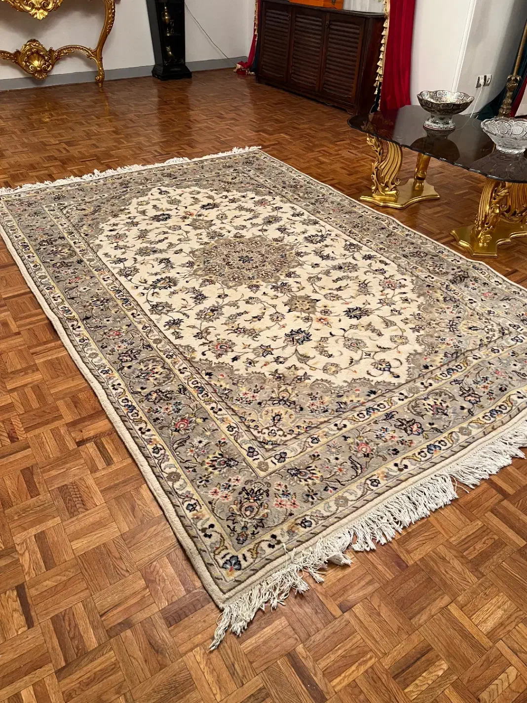 جفت فرش دستباف ۶متری کاشان گل ابریشم مناسب جهیزیه|فرش|تهران, پاسداران|دیوار