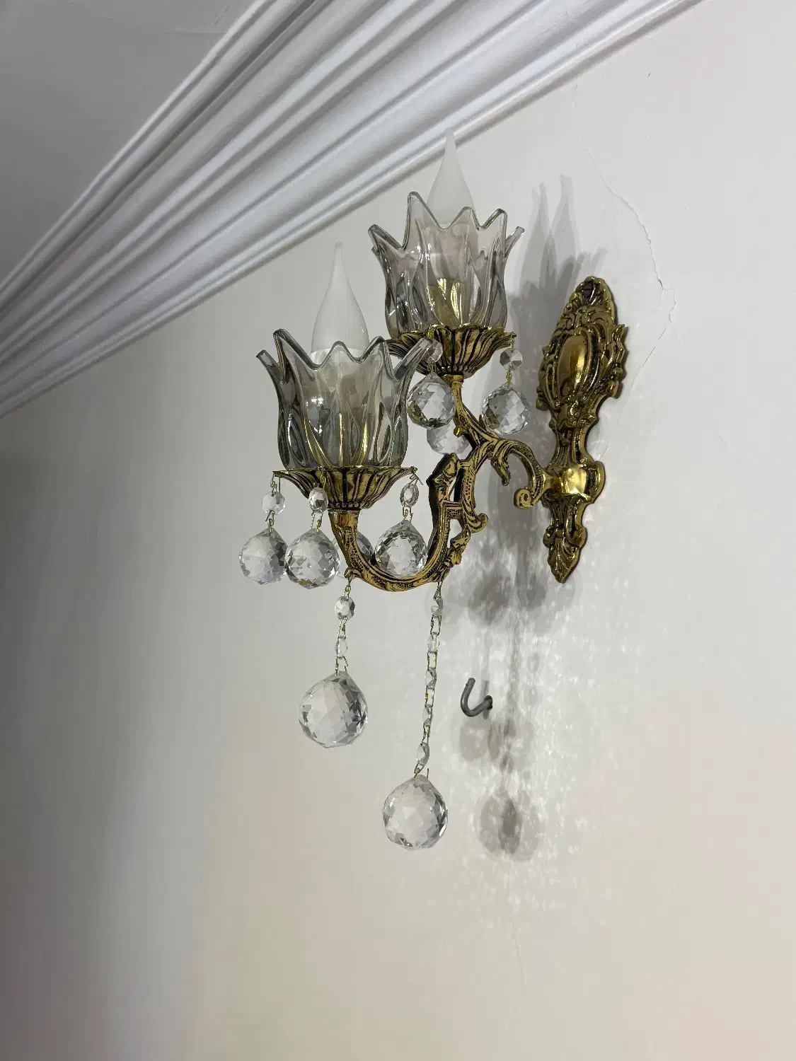 دیوارکوب ۲شاخه برنجی|لوستر و چراغ آویز|تهران, تهرانپارس شرقی|دیوار