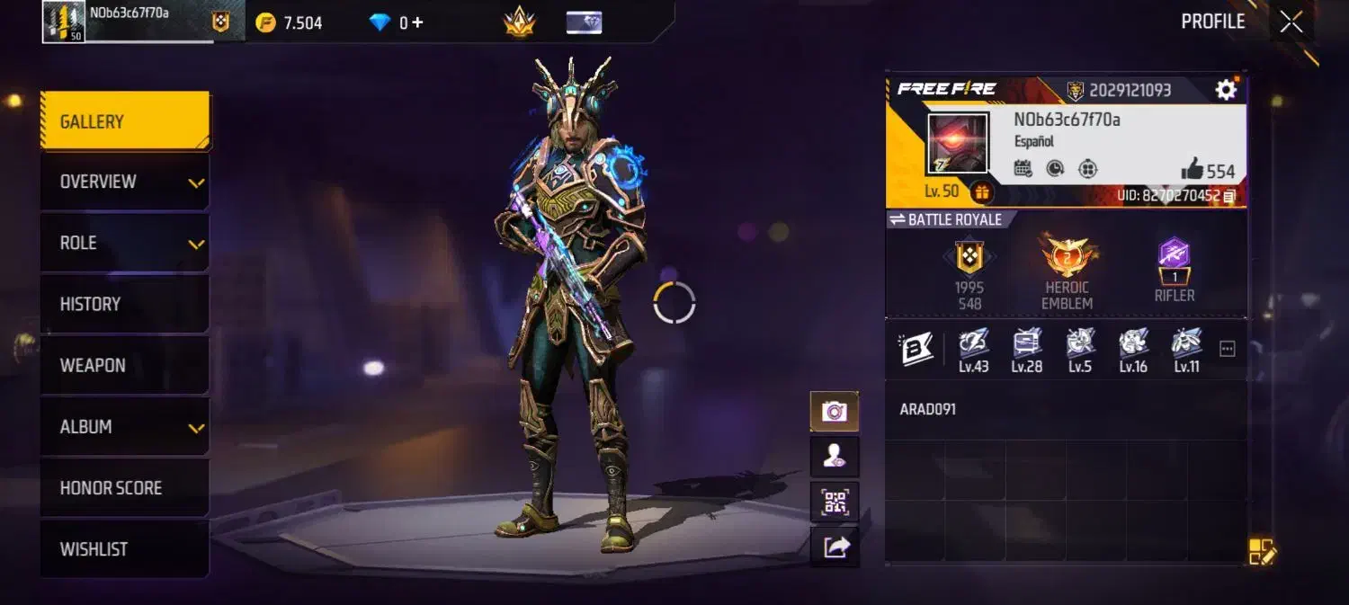 اکانت فیری فایر|کنسول، بازی ویدئویی و آنلاین|مسجد سلیمان, |دیوار