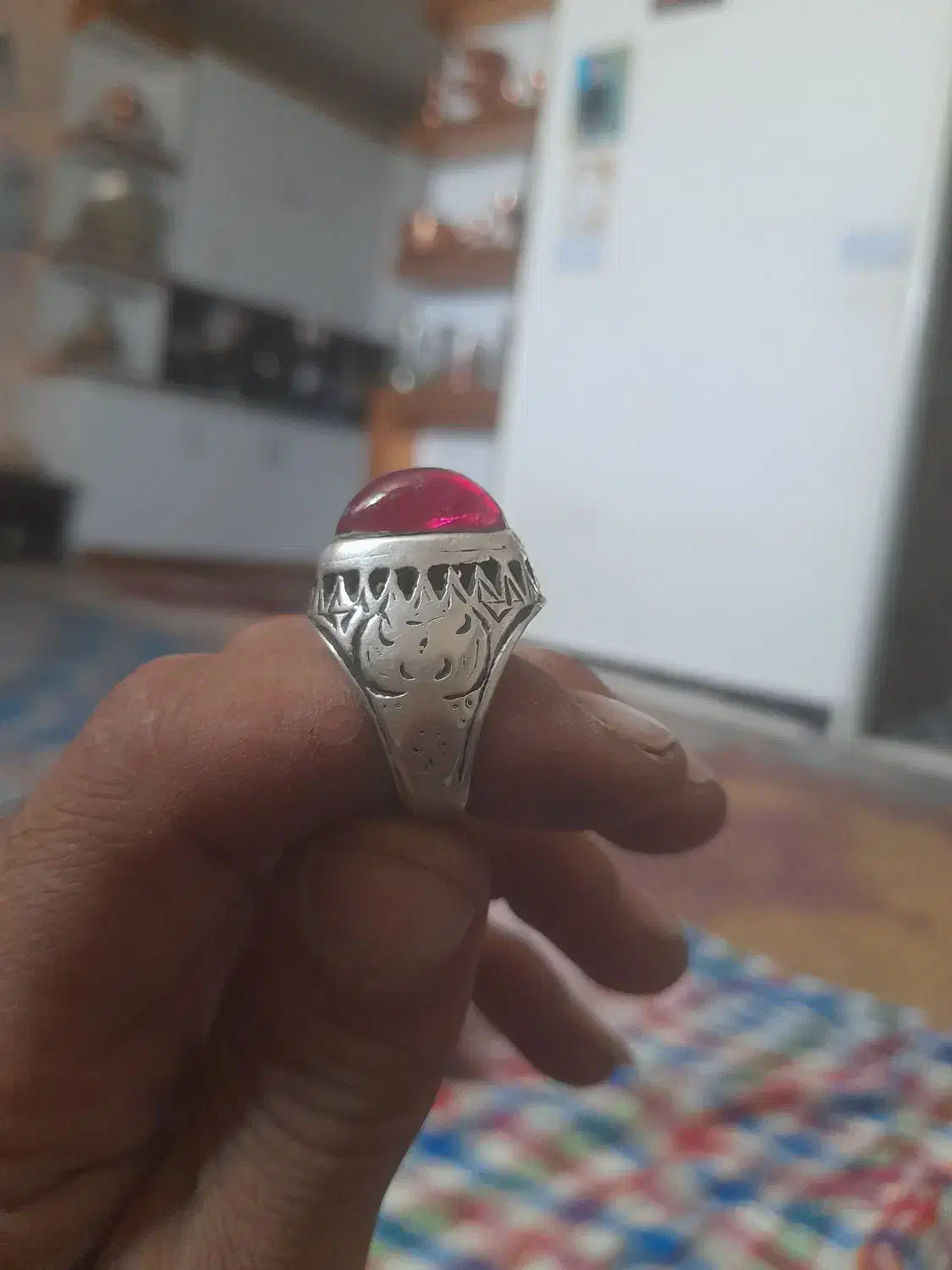 انگشتر‌نقره‌خوش‌دست‌.یاقوت۱۴گرم|جواهرات|بیرجند, |دیوار