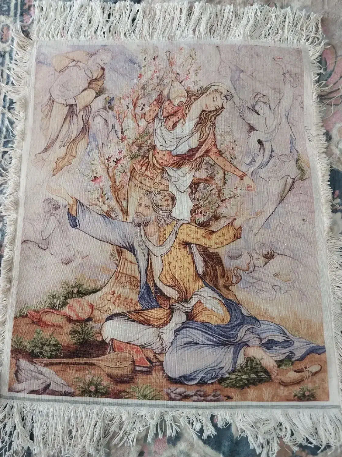 تابلو فرش دست باف نخ و ابریشم تمنای بخشایش|تابلو فرش|فارسان, |دیوار