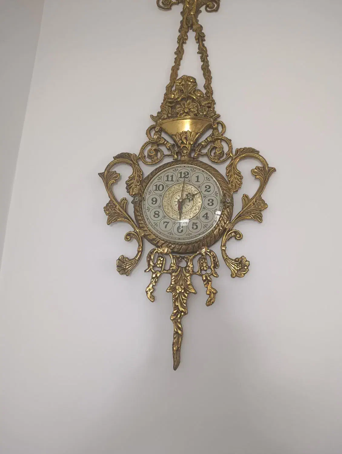 لوستر برنز اصل باساعت|لوستر و چراغ آویز|کنگاور, |دیوار